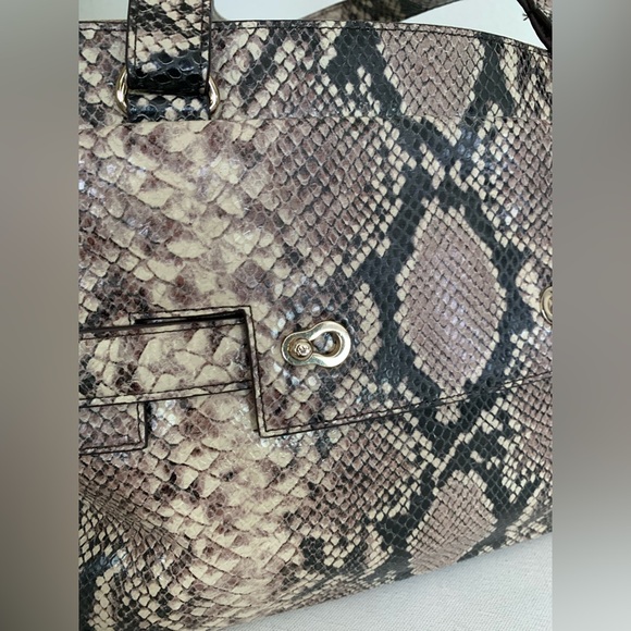 Elaine Turner ‘Ruth’ Leather Python Snakeskin Satchel Bag Purse Tote Handbag ~ - Picture 11 of 16